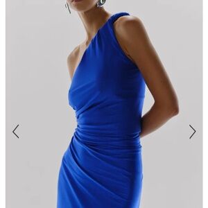 Baobab Collection Vibrant Blue One-Shoulder Dress